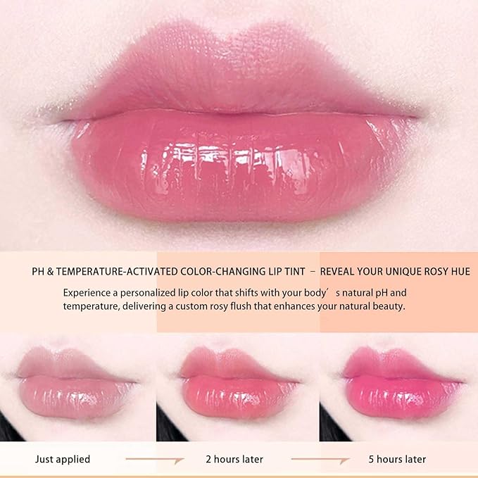 3 Pcs/Set Strawberry, Peach & Aloe Jelly Lipstick Set, Color Changing Lip And - Image 3