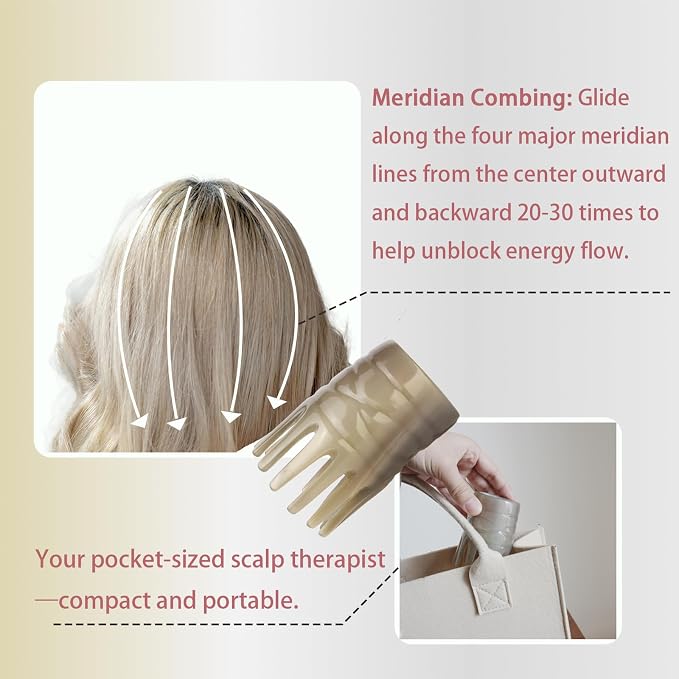 Head Spa Comb – Wide Tooth Natural Horn Comb - Image 5