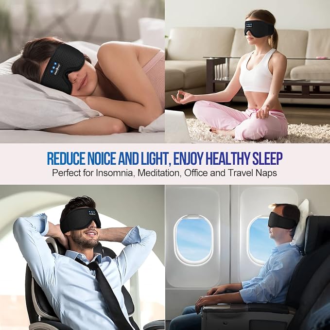 MUSICOZY 3D Bluetooth 5.4 Sleep Headphones, Breathable Wireless Music Eye Mask - Image 7