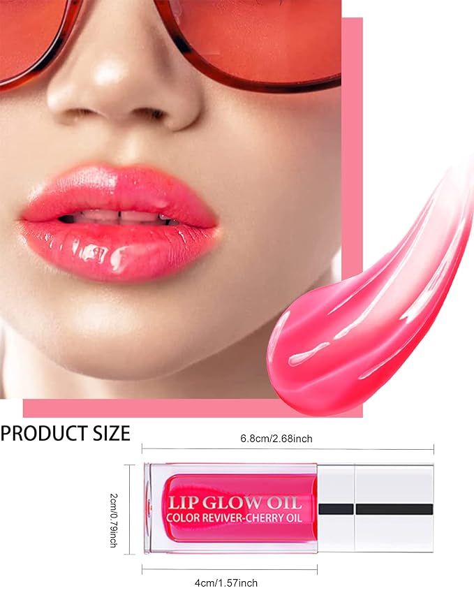 Plumping Lip Glow Oil, Hydrating Tinted Lip Oil Gloss, Transparent Toot Lip Oil - Image 6
