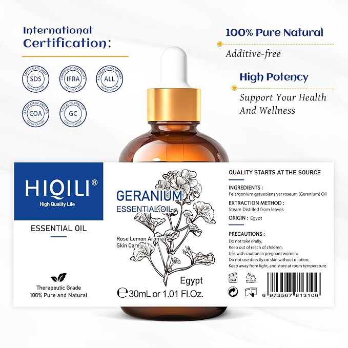 HIQILI 30ML Geranium Essential Oil， - Image 7
