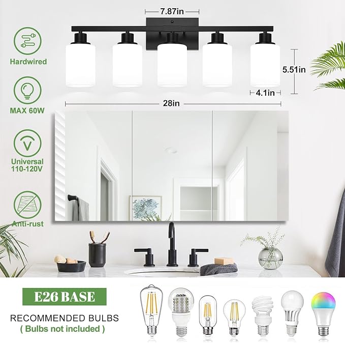 5-Light Bathroom Light Fixtures, Vanity Light - Image 7