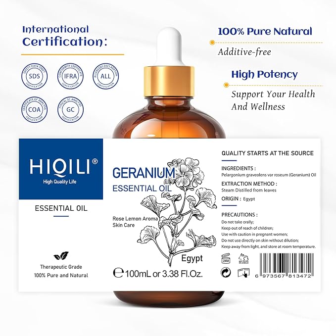 HIQILI 100ML Geranium Essential Oil - Image 7