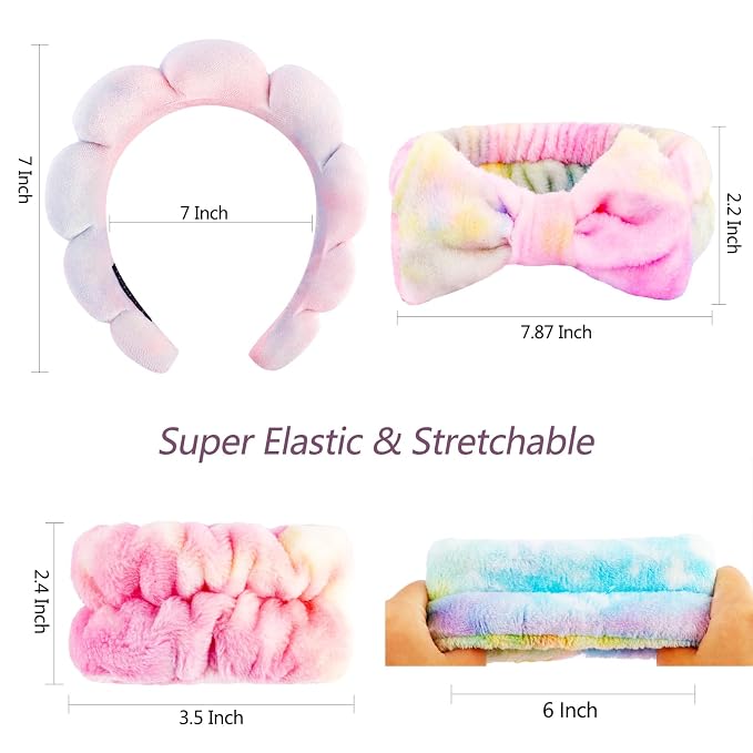 VELSCRUN Spa Headband, Makeup Face Wash Skincare Headbands, Stuff - Image 6