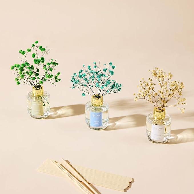 Airkeep Reed Diffuser Set of 3, Jasmine Mint Gardenia Freesia Pear Oil Reed - Image 3