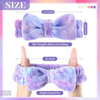 Riceshoot 24 Pieces Spa Headband Skincare Microfiber Tie Dye Headband Elastic - Image 2