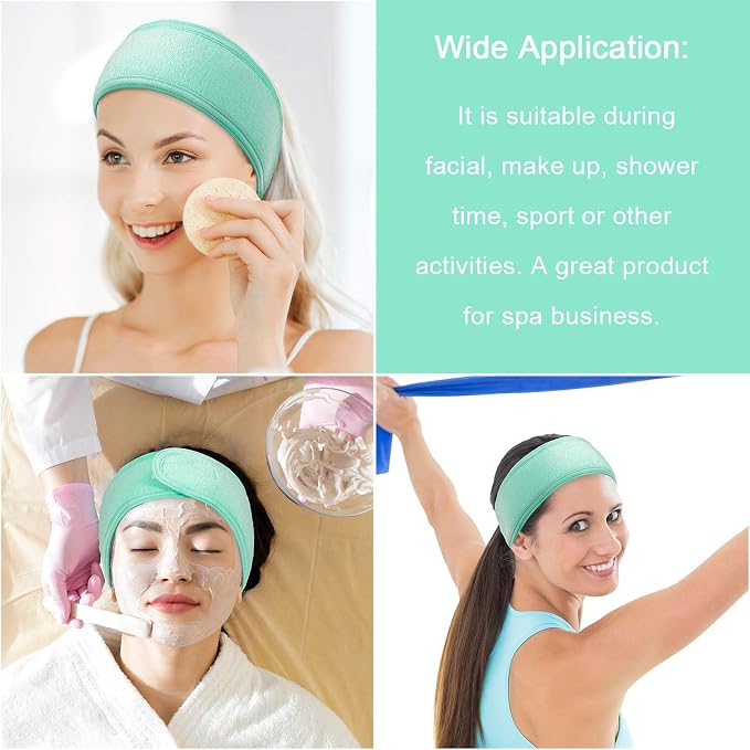Whaline 4 PCS Spa Headband, Make up Hair Band, Stretch Terry Cloth Headband - Image 7