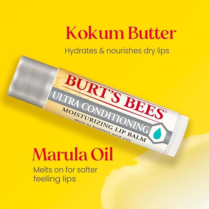 Burt's Bees Lip Balm Beeswax and Ultra Conditioning Lip Balm Pack, Hydrating - Image 3