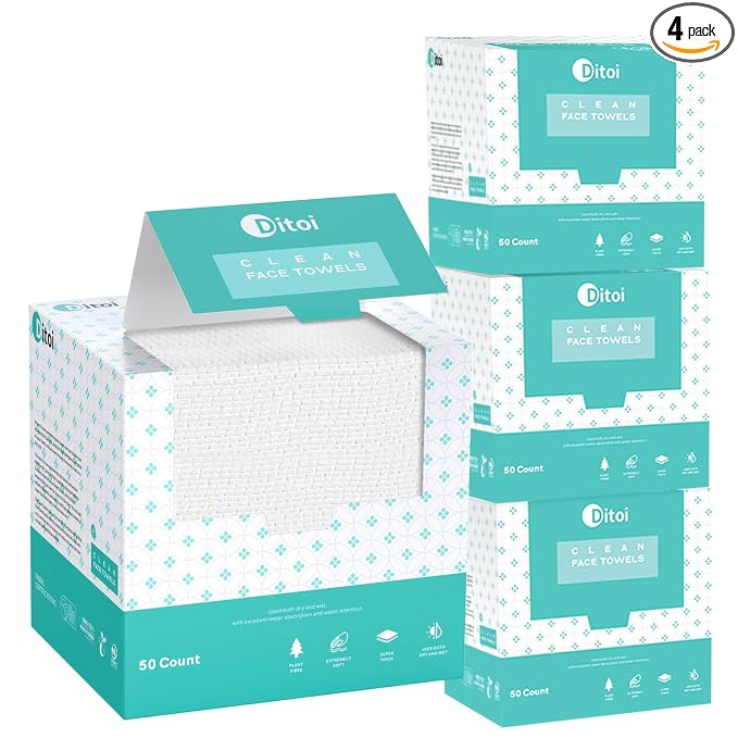 Face Towels, Face Towelettes XL, Ultra Soft Makeup Remover Dry Wipes, Thick by Ditoi