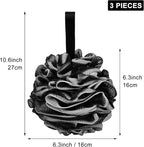 Loofah Charcoal Bath Shower Sponge Body Scrubber, 75g XL Exfoliate Mesh Pouf - Image 2
