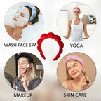 Luckybear Spa Headband for Washing Face, Velvet Makeup Headband - Image 3