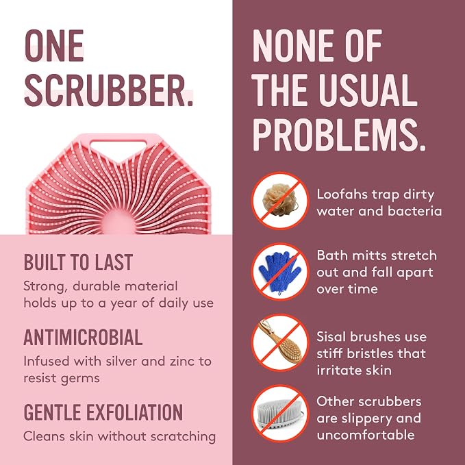 Sud Scrub® Antimicrobial Silicone Body Scrubber, Exfoliating Body Brush - Image 4