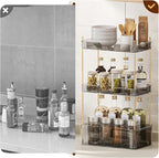 Akinbas 3 Tier Bathroom Organizer Countertop Makeup Perfume Tray Skincare - Image 6