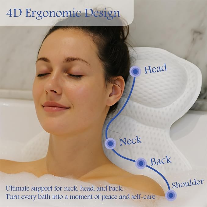 Bath Pillow for Tub Spa Gift Set for Women Luxury Bathtub Pillow for Neck & - Image 6
