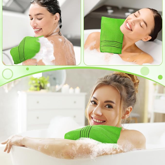 Tatuo 12 Pieces Korean Exfoliating Mitt Glove Italy Towel Body Skin Scrubber - Image 7