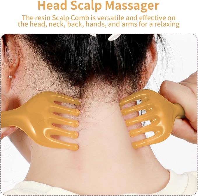 WY LIGHTING LEVEL 2Pcs Head Massager Manual Hair Scalp Massager Gua Sha Five - Image 4