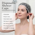 120 PCS Disposable Shower Caps – Large Thick Waterproof Stretchable Clear - Image 3