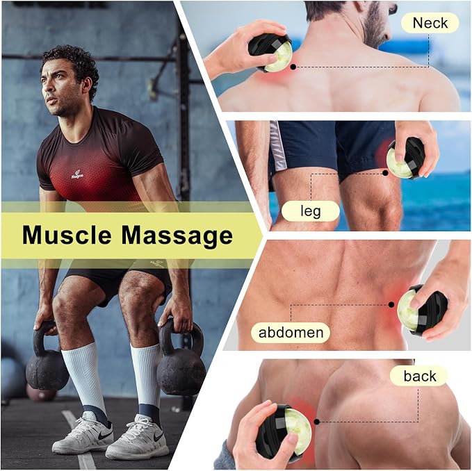 ideayard Cold Massage Roller Ball, Massage Stone Tool Jade Ball - Image 3