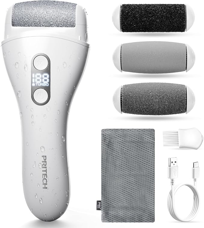 Electric Callus Remover for feet, Rechargeable Foot File Electronic Pedicure by PRITECH