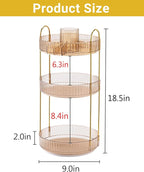 Asayuee 360 Rotating Makeup Organizer, 3 Tier Large Capacity Make Up Organizers - Image 4