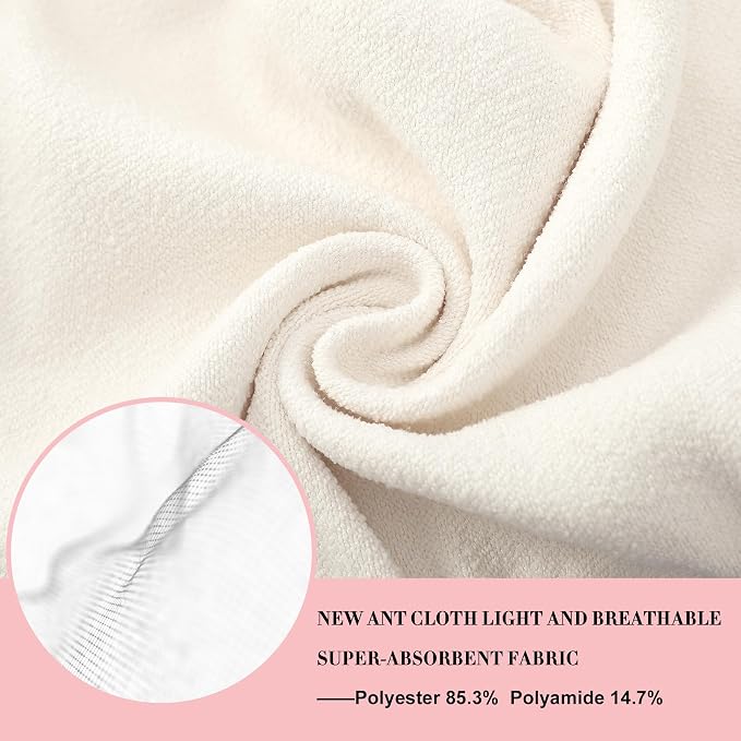 Hair Towel Wrap 2 Pack for Women, Super Absorbent Ant Cloth Fabric Hair Drying - Image 4