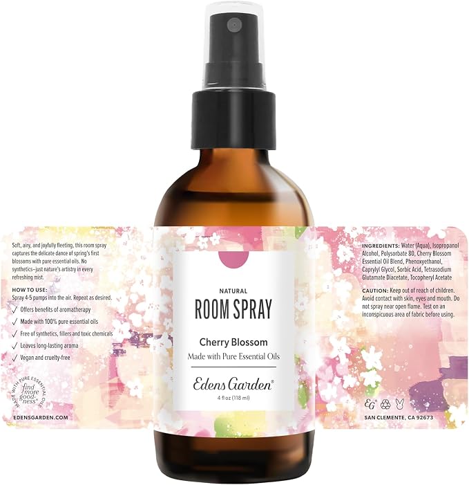 Edens Garden Cherry Blossom Aromatherapy Room Spray – Natural Essential Oil Air - Image 9