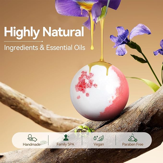 Bath Bombs for Women Gift Set, 20 Organic Bath Bombs - Image 3