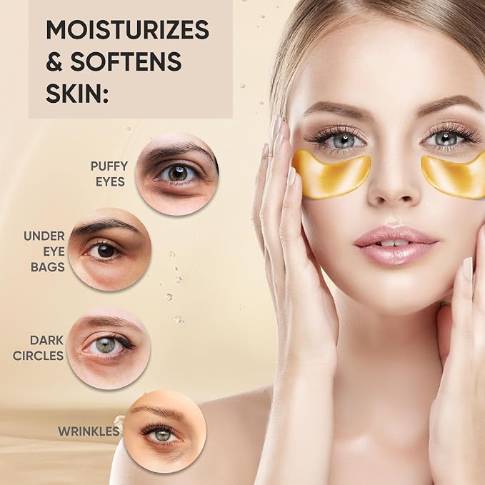 20Pcs/10Pairs Under Eye Patches Gold - Image 2