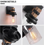 1-Light Rustic Wall Sconces Farmhouse Bathroom Light Fixtures Over Mirror - Image 4