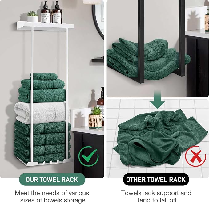 Hommtina Bathroom Towel Storage Black Towel Holder Bathroom Decor Aesthetic - Image 5