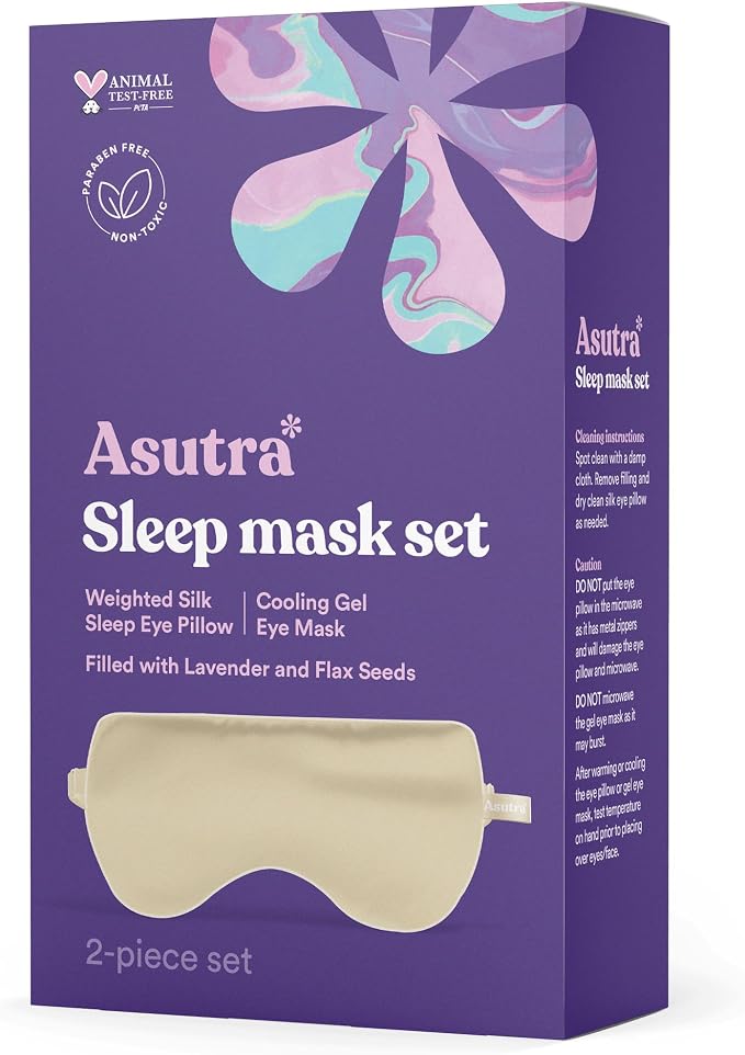 ASUTRA Silk Eye Pillow for Sleep, Champagne - Image 7