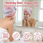 Xinjoduz Absorbent Hair Towel Wrap, Microfiber Hair Towel Wrap - Image 3