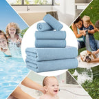 CASA COPENHAGEN Popcorn 6Pcs 100% Egyptian Cotton Large Designer Towels Gift - Image 4