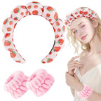 Zkptops Spa Headband for Washing Face Wristband Set Sponge Makeup Skincare - Image 8