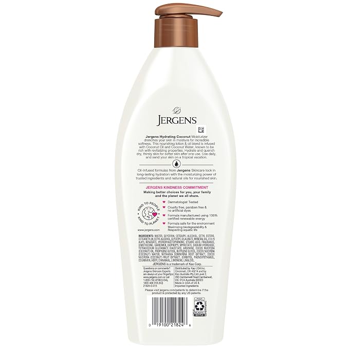 Jergens Hydrating Coconut Body Lotion, Hand and Body Moisturizer, Infused - Image 9