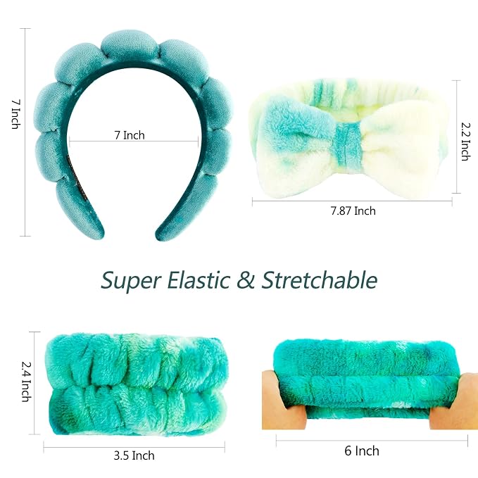 VELSCRUN Spa Headband, Makeup Face Wash Skincare Headbands, Stuff - Image 6
