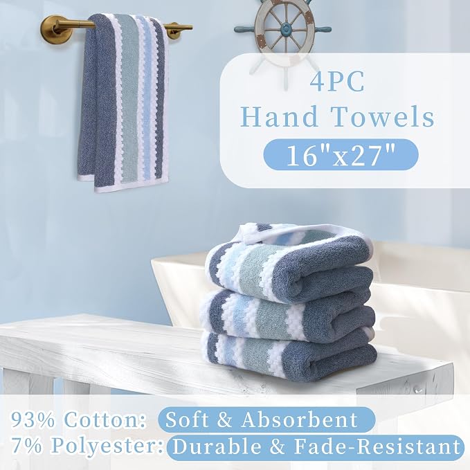 Waffle Hand Towels, Striped Hand Towel, Durable Towel - Image 3