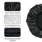 Three-Layer Terry Cloth Lined Satin Shower Cap, - Image 3