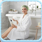 6PCS Shower Caps, Waterproof Reusable Plastic Shower Caps Elastic Band Flower - Image 5