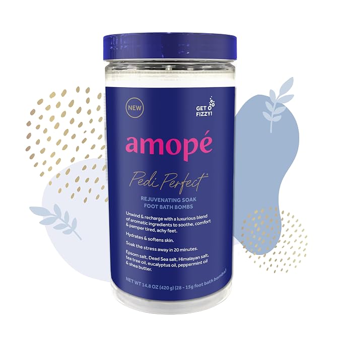 Amopé Pedi Perfect Rejuvenating Foot Soak Foot Bath Bombs, Relaxing Foot Spa by Amop%C3%A9