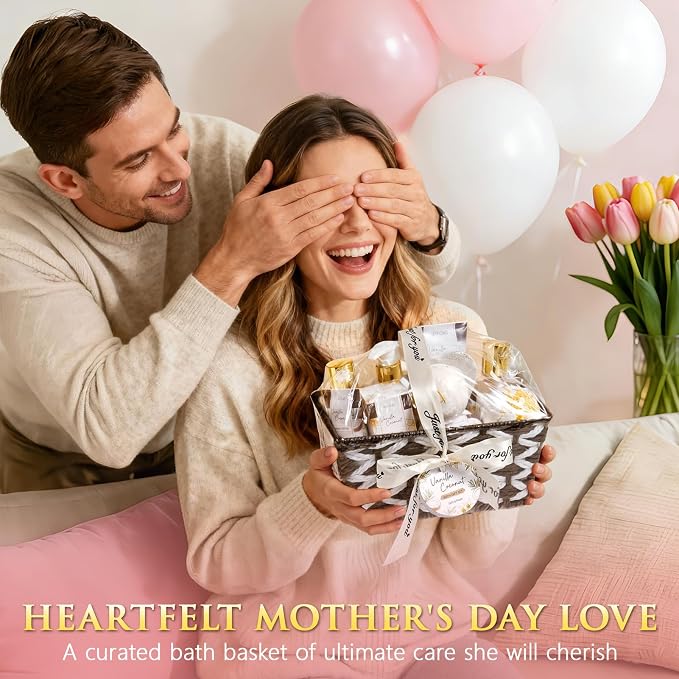 Mothers Day Birthday Gifts for Women, Vanilla Coconut Relaxing Spa Gift Baskets - Image 3