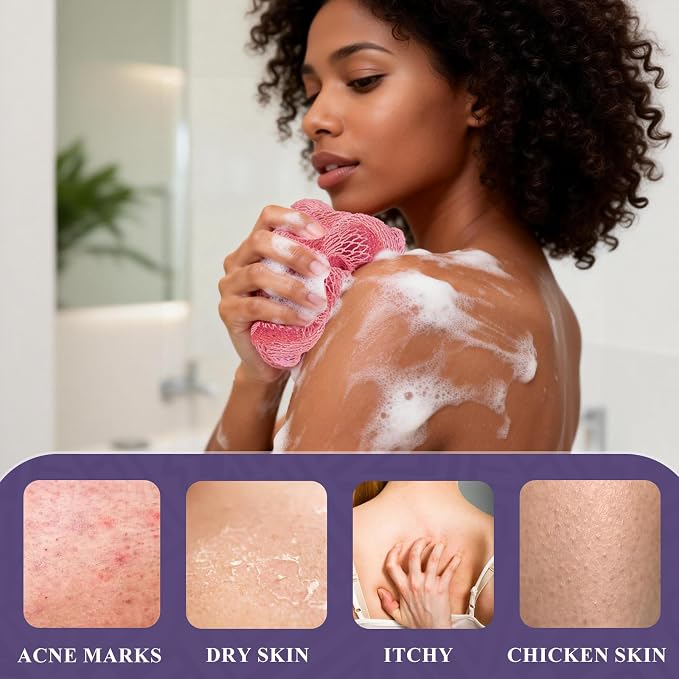 SPMKTBOZAI African Net Sponge Authentic, 3 Pieces African Exfoliating Sponge - Image 4