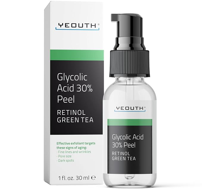 YEOUTH Glycolic Acid Peel for Face, At Home Chemical Exfoliator AHA 30% by YEOUTH