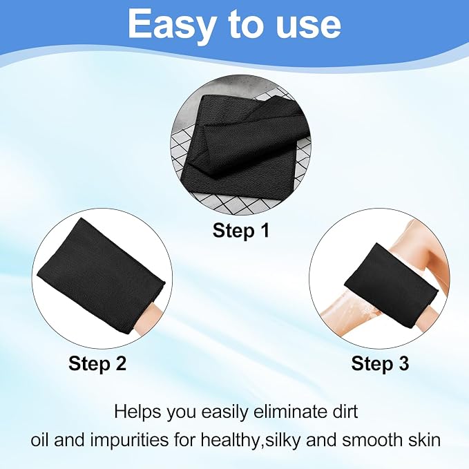 Tatuo 12 Pieces Korean Exfoliating Mitt Glove Italy Towel Body Skin Scrubber - Image 4