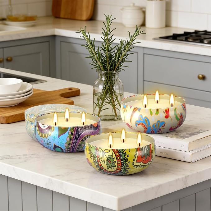 Set of 4 Triple Wick Citronella Candles Perfect - Image 9