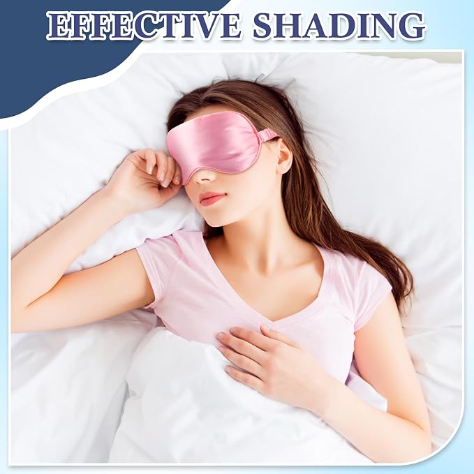 Cutecrop 12 Pcs Silk Sleep Masks Soft Satin Eye Masks - Image 4
