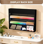 OmySalon Wall Mounted Display Rack, 47.6-Inch 3-Tier LED Nail Polish Organizer - Image 3