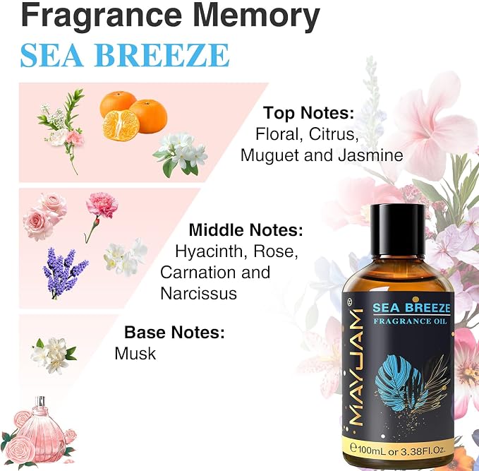 MAYJAM 100ML/3.38FL.OZ Sea Breeze Fragrance Oils - Image 4