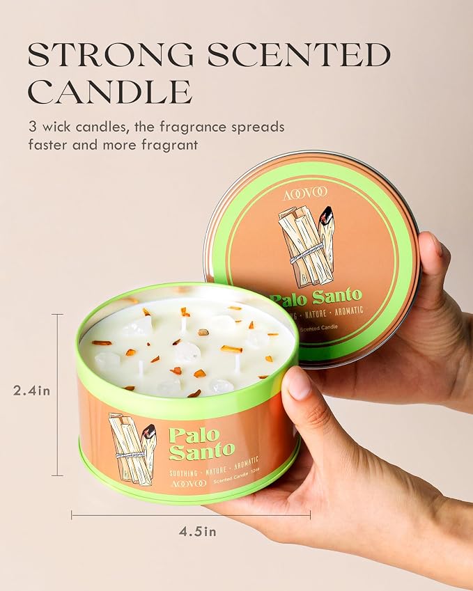 AOOVOO Palo Santo Candle for Meditation & Cleansing - Image 6