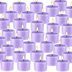50 Pack Bulk Lavender Scented Tealight Candles in Clear Cup - Image 3